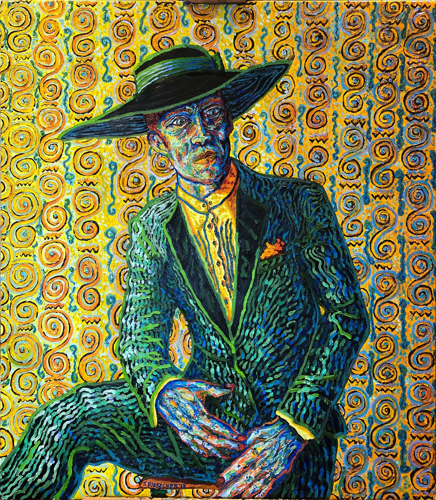 Self Portrait with Thoughts of a Green Man