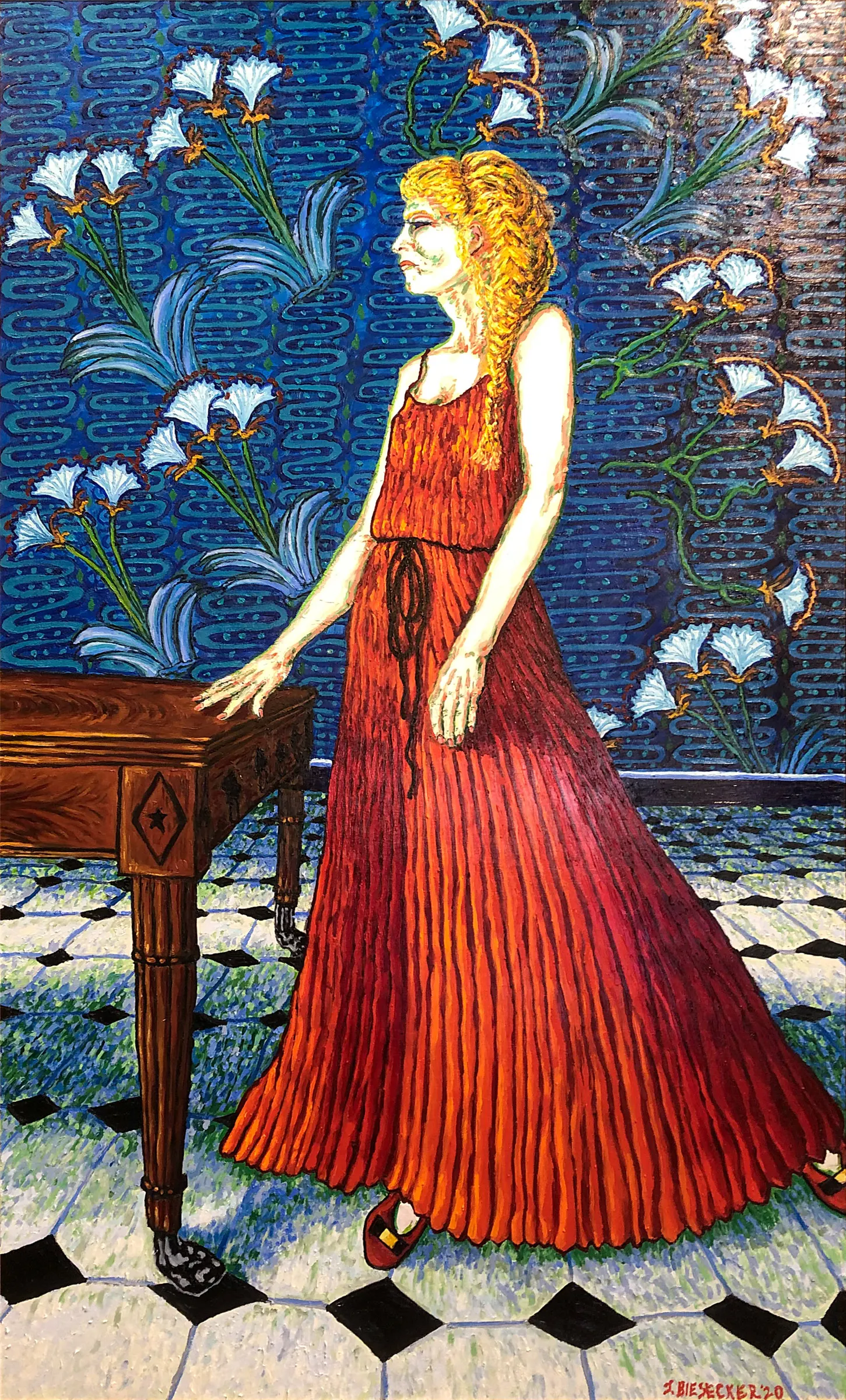 Young Lady in a Red Dress